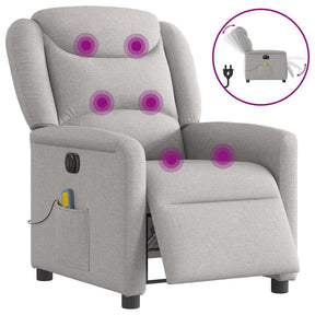 Vidaxl massagestoel elektrisch verstelbaar stof wolk grijs