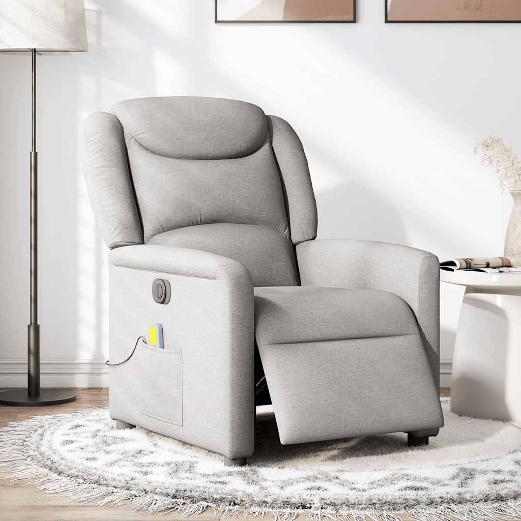 Vidaxl massagestoel elektrisch verstelbaar stof wolk grijs