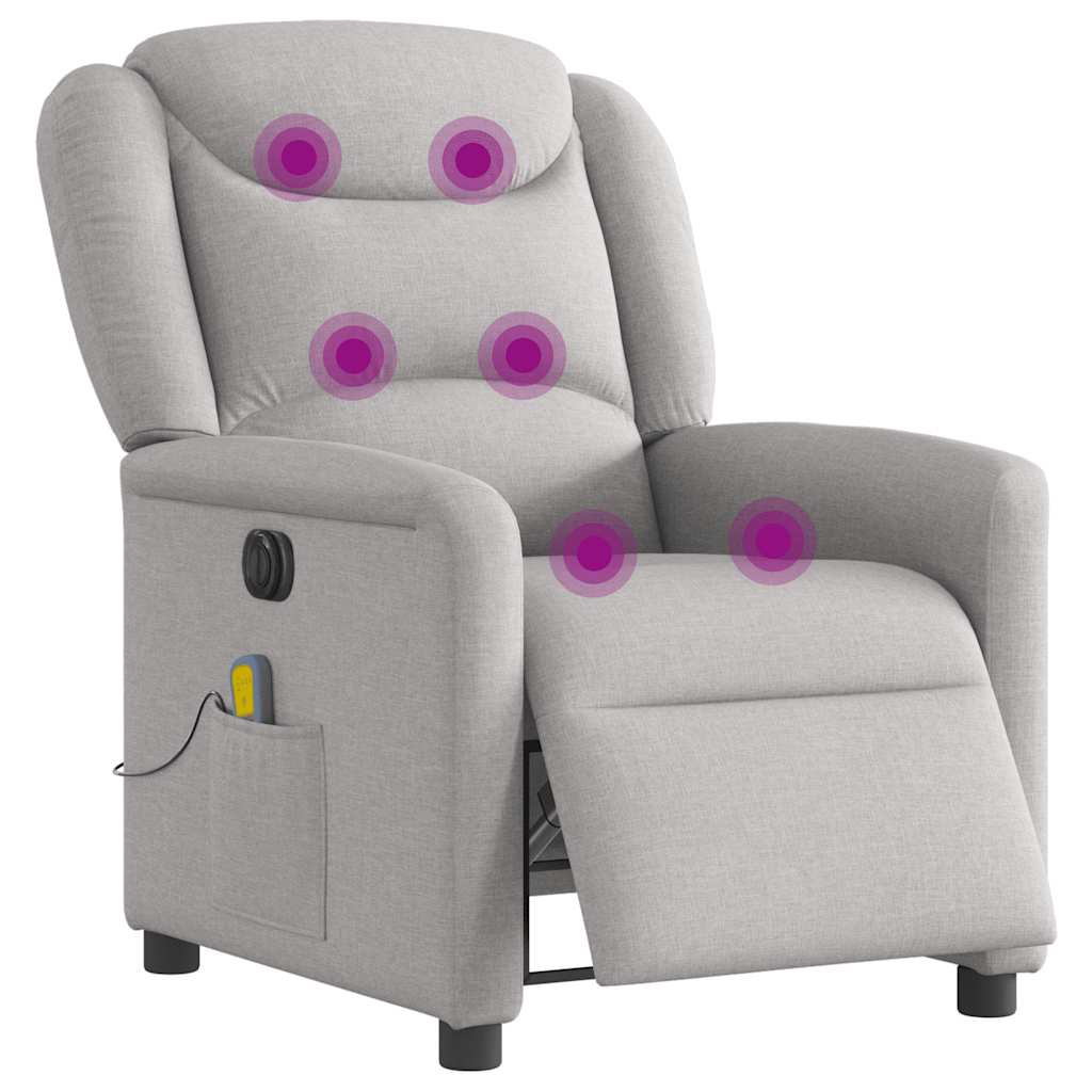Vidaxl massagestoel elektrisch verstelbaar stof wolk grijs
