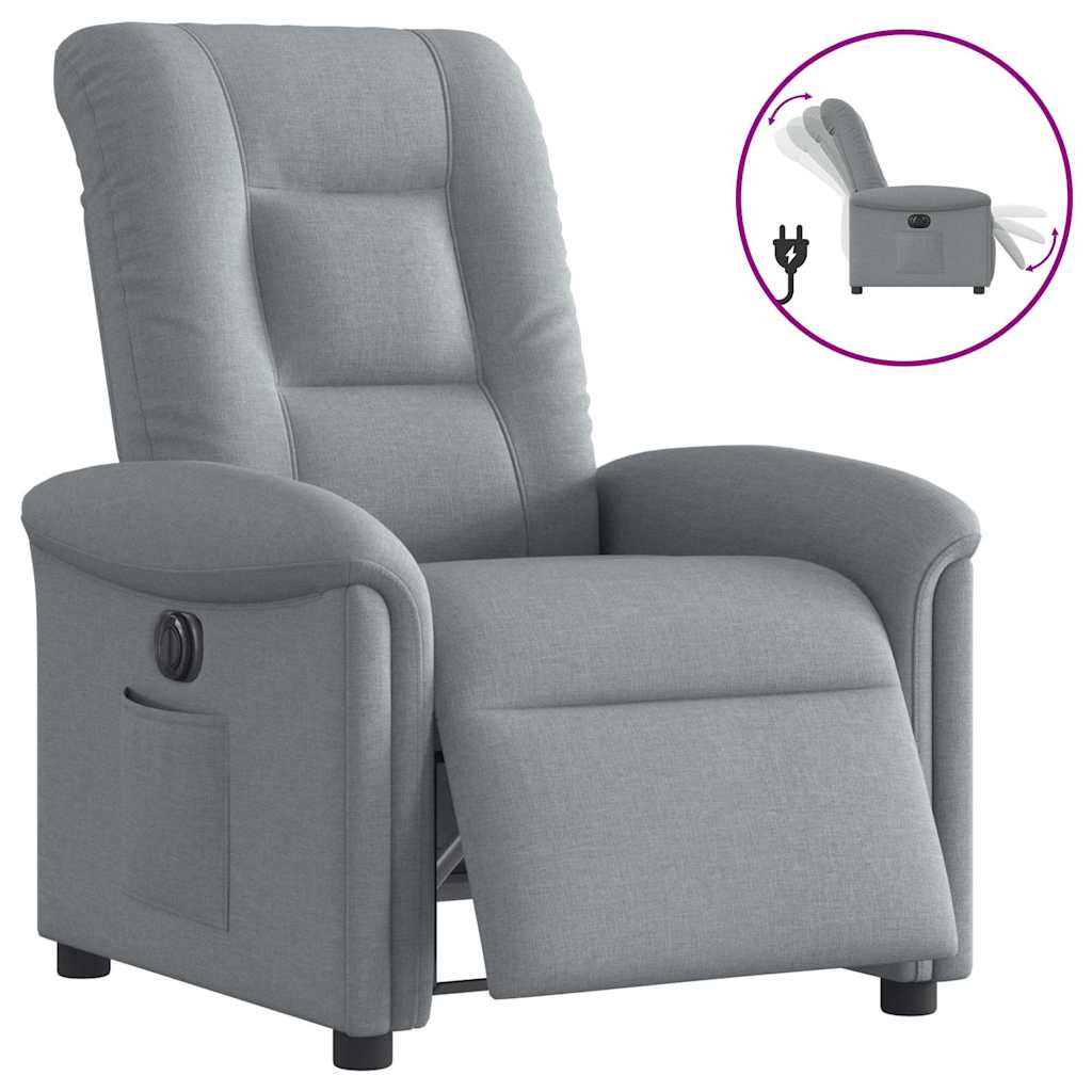 Vidaxl fauteuil elektrisch verstelbaar stof lichtgrijs