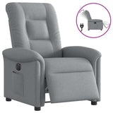 Vidaxl fauteuil elektrisch verstelbaar stof lichtgrijs