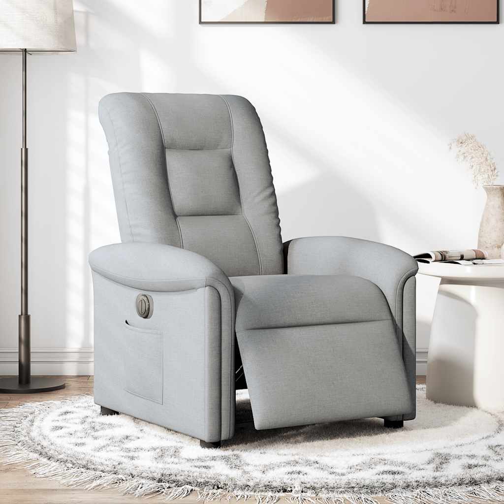 Vidaxl fauteuil elektrisch verstelbaar stof lichtgrijs