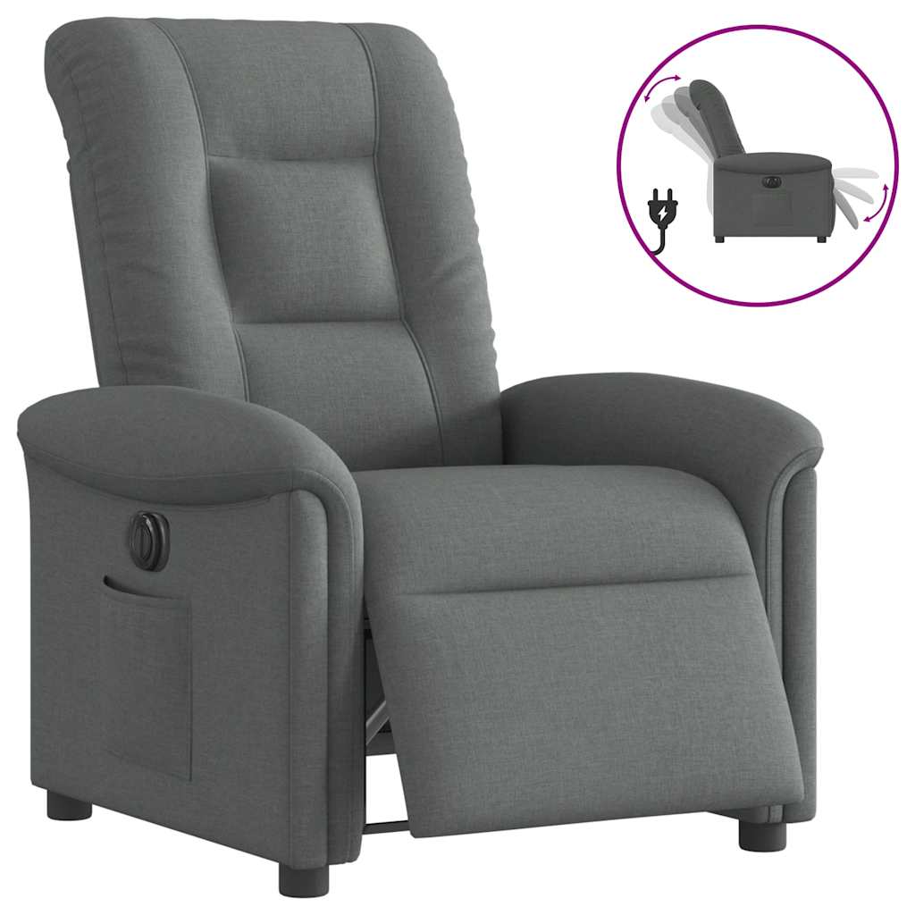 Vidaxl fauteuil elektrisch verstelbaar stof donkergrijs
