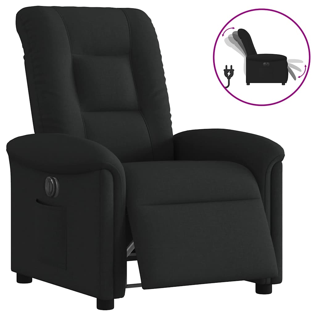 Vidaxl fauteuil verstelbaar elektrisch stof zwart