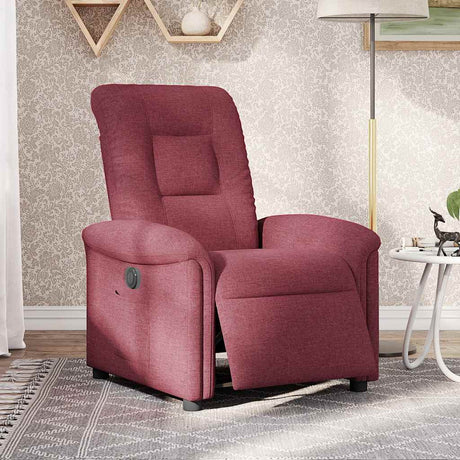 Vidaxl fauteuil verstelbaar elektrisch stof wijnrood