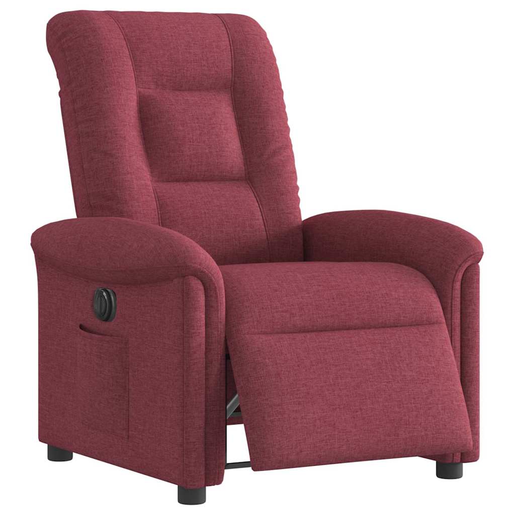 Vidaxl fauteuil verstelbaar elektrisch stof wijnrood