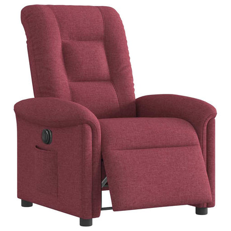 Vidaxl fauteuil verstelbaar elektrisch stof wijnrood