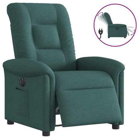 Vidaxl fauteuil verstelbaar elektrisch stof donkergroen