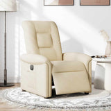 Vidaxl fauteuil verstelbaar elektrisch stof crèmekleurig