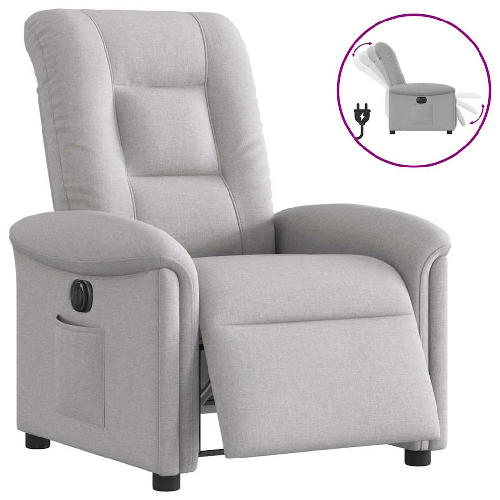 Vidaxl fauteuil elektrisch verstelbaar stof wolk grijs