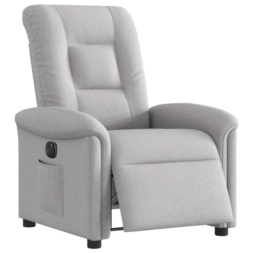 Vidaxl fauteuil elektrisch verstelbaar stof wolk grijs