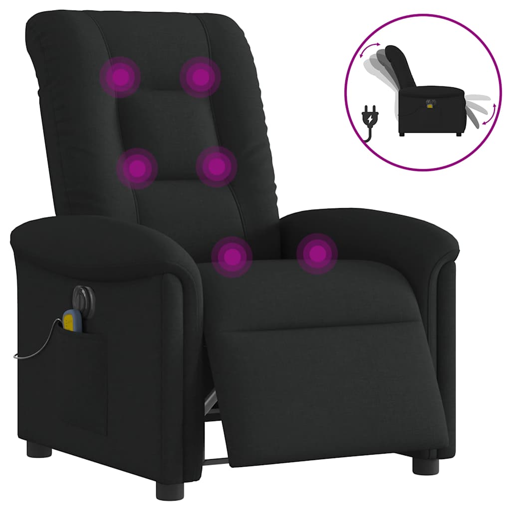 Vidaxl massagestoel elektrisch verstelbaar stof zwart