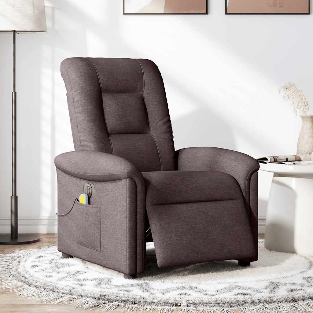 Vidaxl massagestoel elektrisch verstelbaar stof donkerbruin