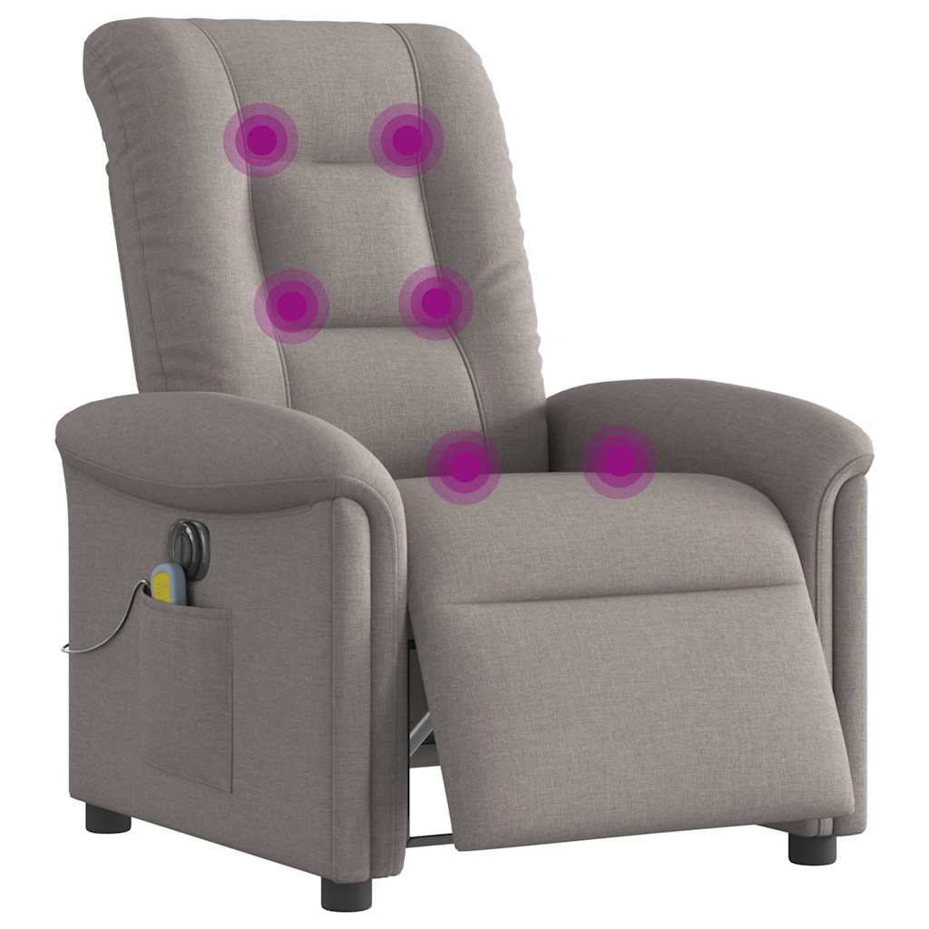 Vidaxl massagestoel elektrisch verstelbaar stof taupe