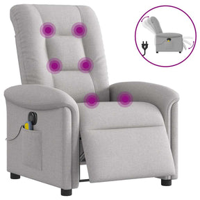 Vidaxl massagestoel elektrisch verstelbaar stof wolk grijs