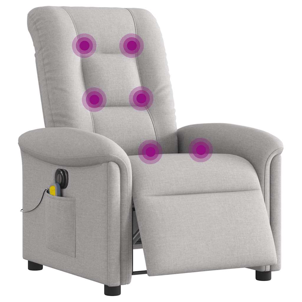 Vidaxl massagestoel elektrisch verstelbaar stof wolk grijs