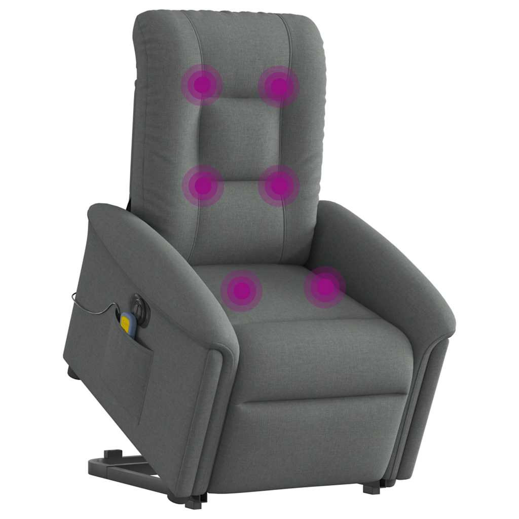 Vidaxl sta-op-massagestoel elektrisch verstelbaar stof donkergrijs