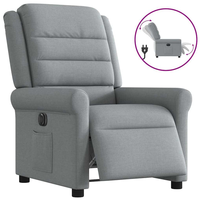 Vidaxl fauteuil elektrisch verstelbaar stof lichtgrijs