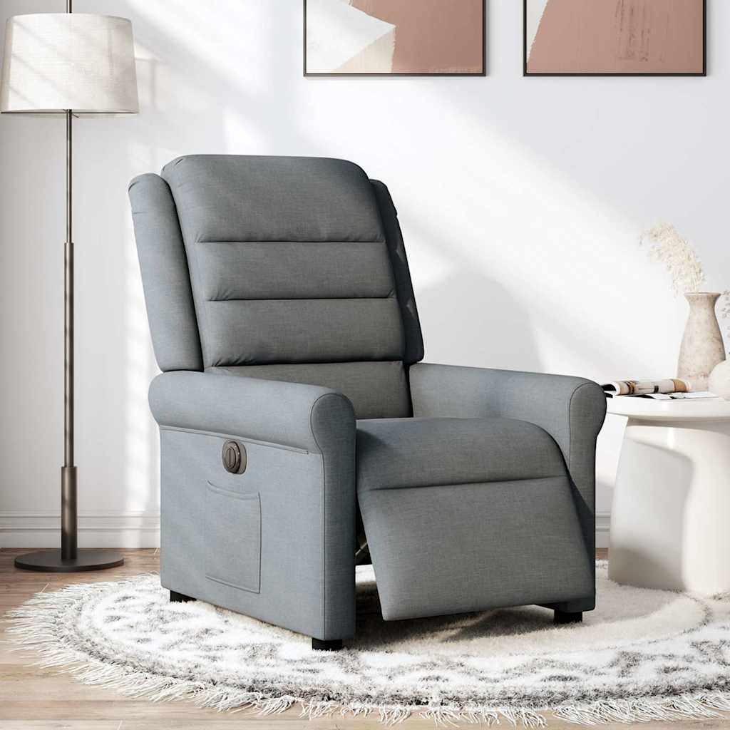 Vidaxl fauteuil elektrisch verstelbaar stof donkergrijs