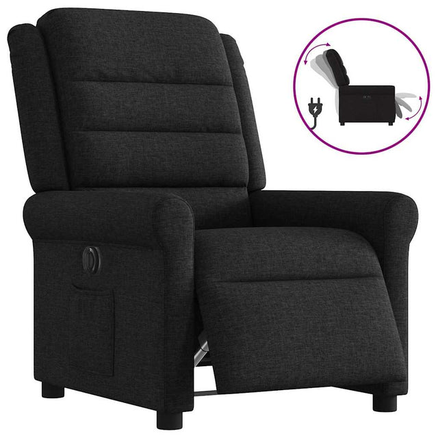 Vidaxl fauteuil verstelbaar elektrisch stof zwart
