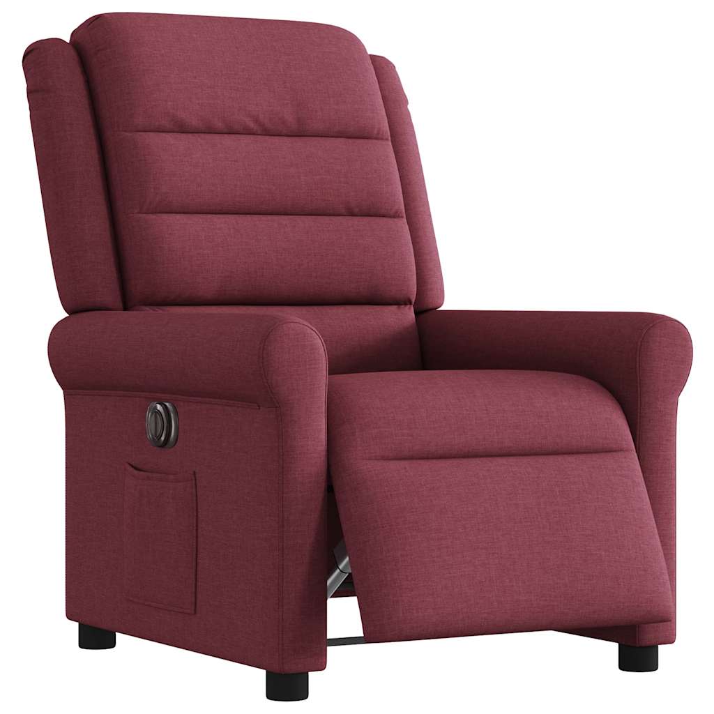 Vidaxl fauteuil verstelbaar elektrisch stof wijnrood