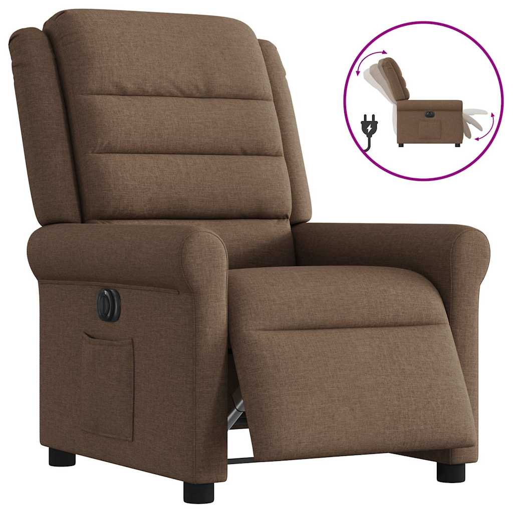 Vidaxl fauteuil verstelbaar elektrisch stof bruin