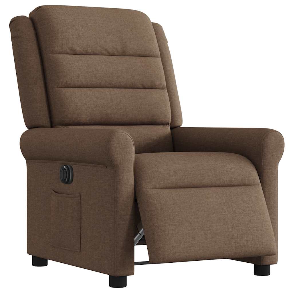 Vidaxl fauteuil verstelbaar elektrisch stof bruin