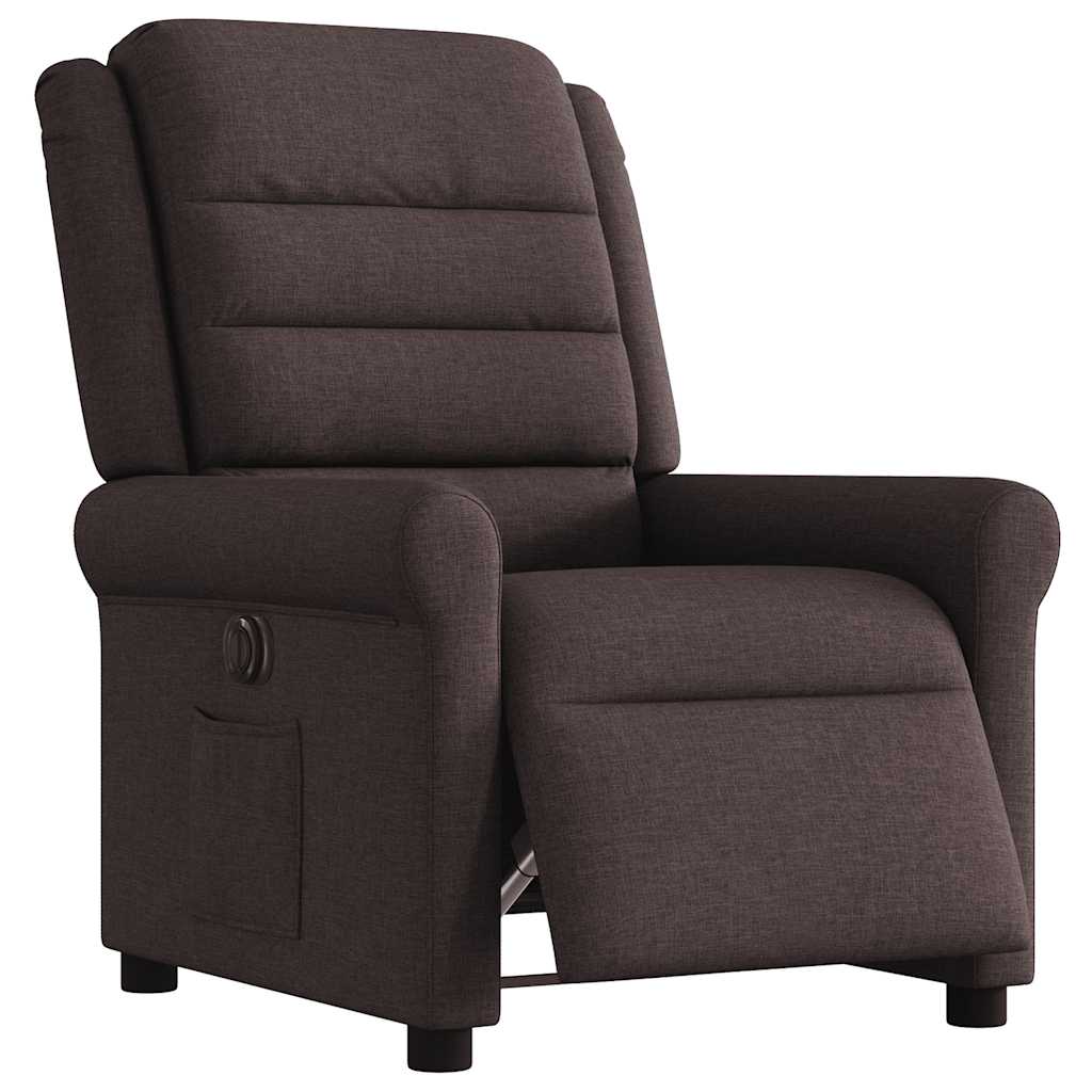 Vidaxl fauteuil verstelbaar elektrisch stof donkerbruin