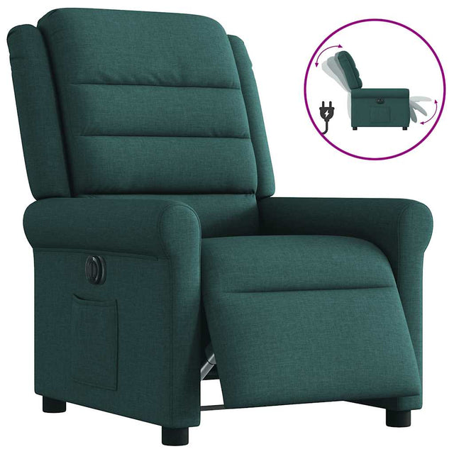 Vidaxl fauteuil verstelbaar elektrisch stof donkergroen