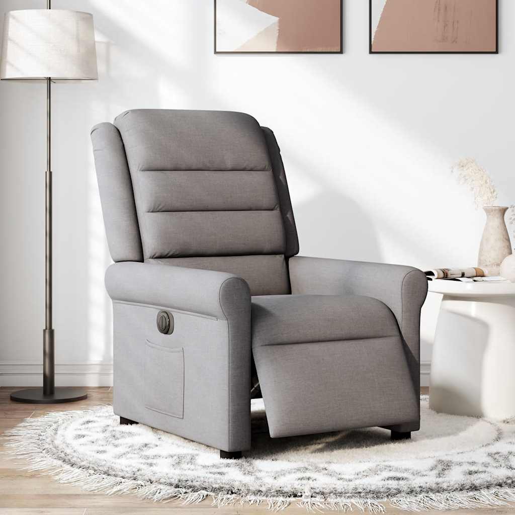 Vidaxl fauteuil verstelbaar elektrisch stof taupe
