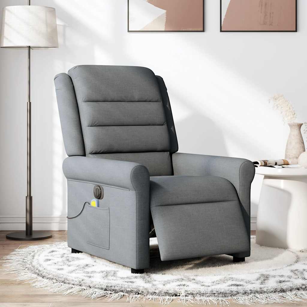 Vidaxl massagestoel elektrisch verstelbaar stof donkergrijs