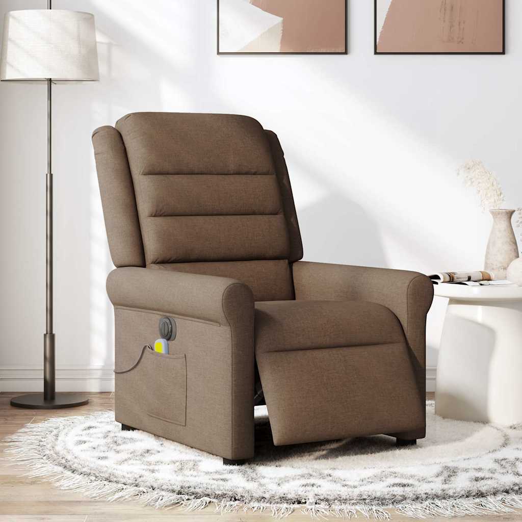 Vidaxl massagestoel elektrisch verstelbaar stof bruin