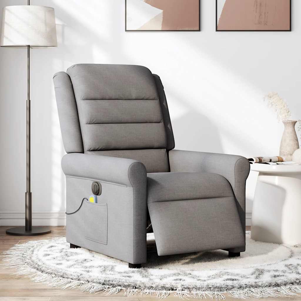 Vidaxl massagestoel elektrisch verstelbaar stof taupe