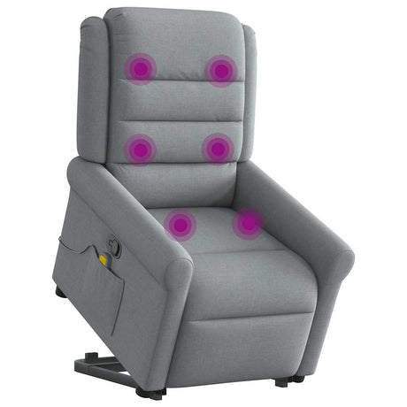 Vidaxl sta-op-massagestoel verstelbaar stof lichtgrijs