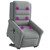 Vidaxl sta-op-massagestoel elektrisch verstelbaar stof lichtgrijs