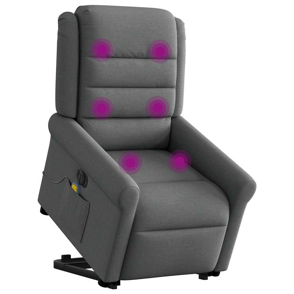 Vidaxl sta-op-massagestoel elektrisch verstelbaar stof donkergrijs