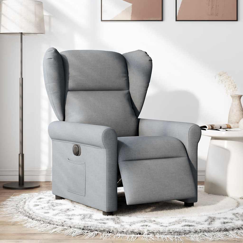 Vidaxl fauteuil elektrisch verstelbaar stof lichtgrijs