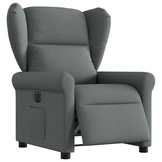 Vidaxl fauteuil elektrisch verstelbaar stof donkergrijs