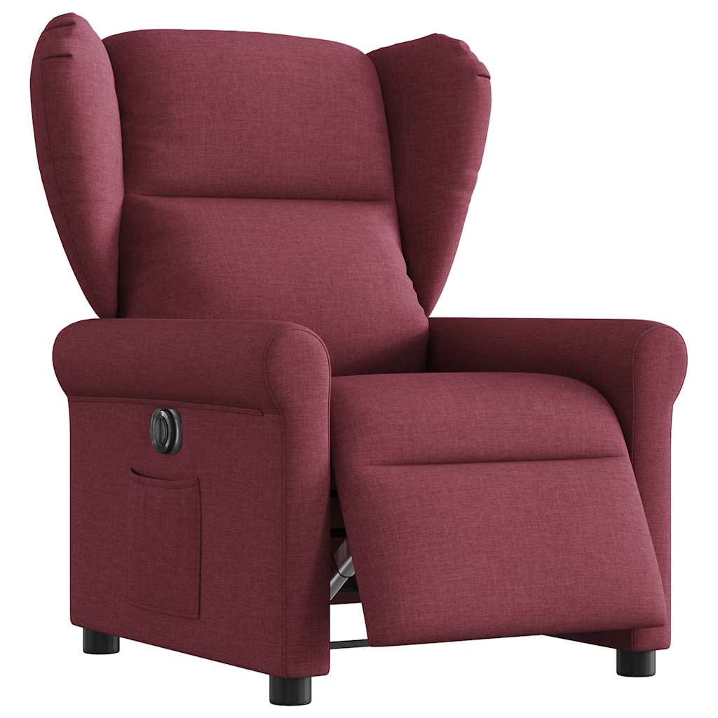 Vidaxl fauteuil verstelbaar elektrisch stof wijnrood