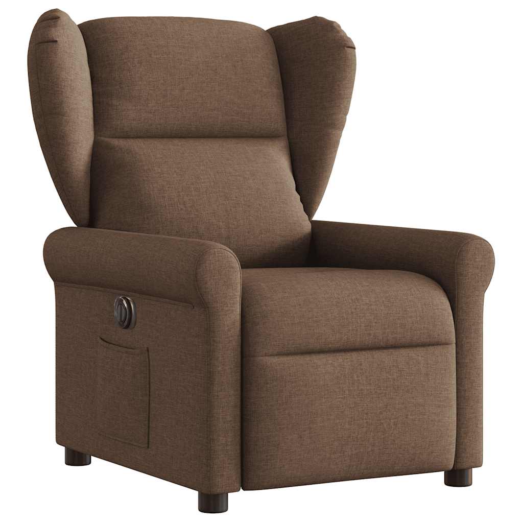 Vidaxl fauteuil verstelbaar elektrisch stof bruin