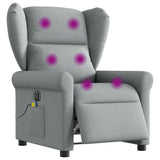 Vidaxl massagestoel elektrisch verstelbaar stof lichtgrijs