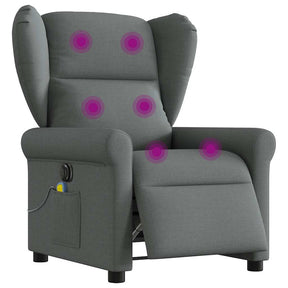 Vidaxl massagestoel elektrisch verstelbaar stof donkergrijs