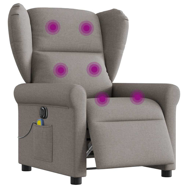 Vidaxl massagestoel elektrisch verstelbaar stof taupe