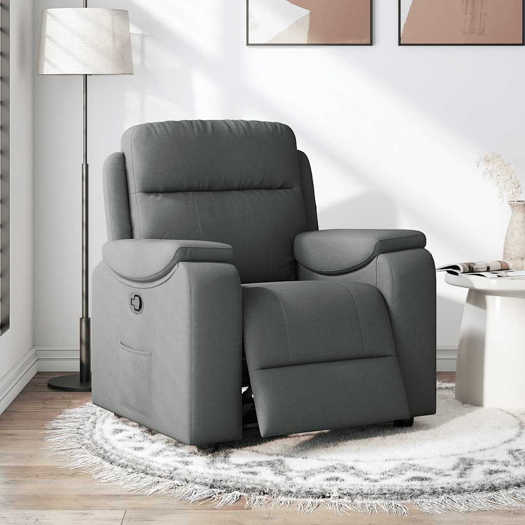 Vidaxl relaxfauteuil donkergrijze stof