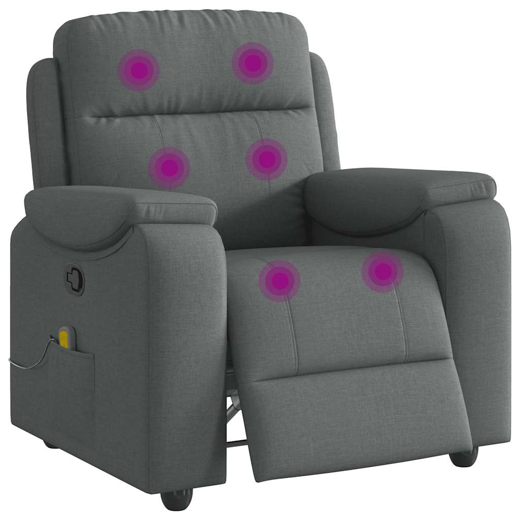 Vidaxl massagestoel in donkergrijze stof