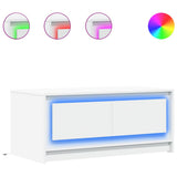 Vidaxl salontafel met led-verlichting bewerkt hout wit