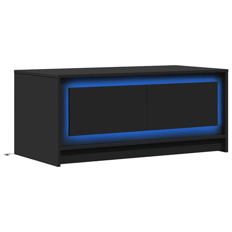 Vidaxl salontafel met led-verlichting bewerkt hout zwart