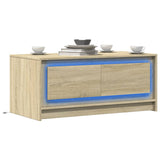 Vidaxl salontafel met led-verlichting bewerkt hout sonoma eikenkleurig