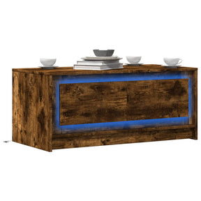 Vidaxl salontafel met led-verlichting bewerkt hout gerookt eikenkleur