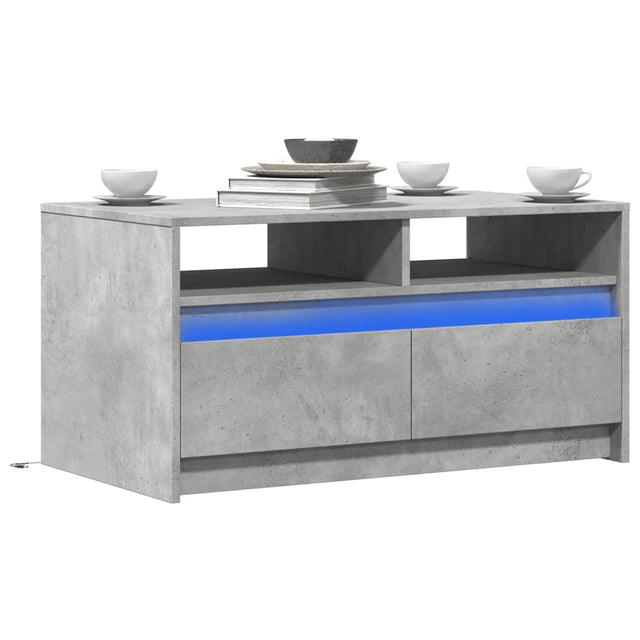 Vidaxl salontafel met led-verlichting bewerkt hout betongrijs